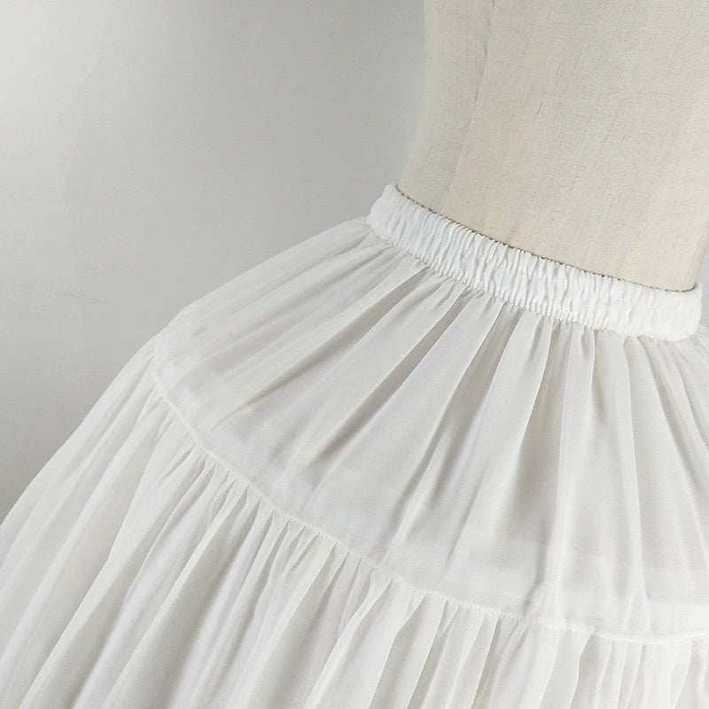 Krncrlo~White Lolita Petticoat Adjustable 14M Violence Fishbone Petticoat   