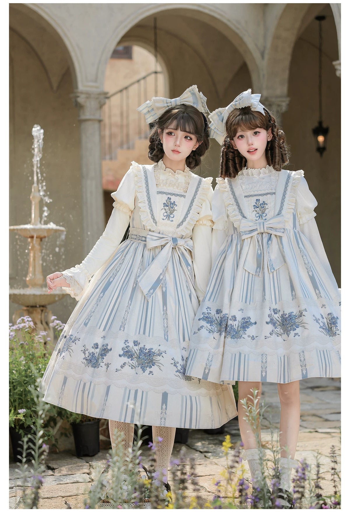 Iris - Classic Lolita JSK Dress Set, Iris Print and Embroidery 45997:871534