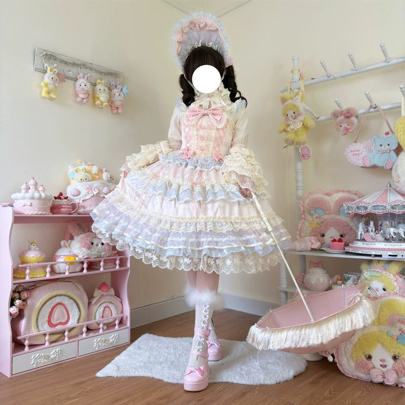 Hanguliang~Star Love Song~Wedding Sweet Lolita JSK Suit Doll-like Dress