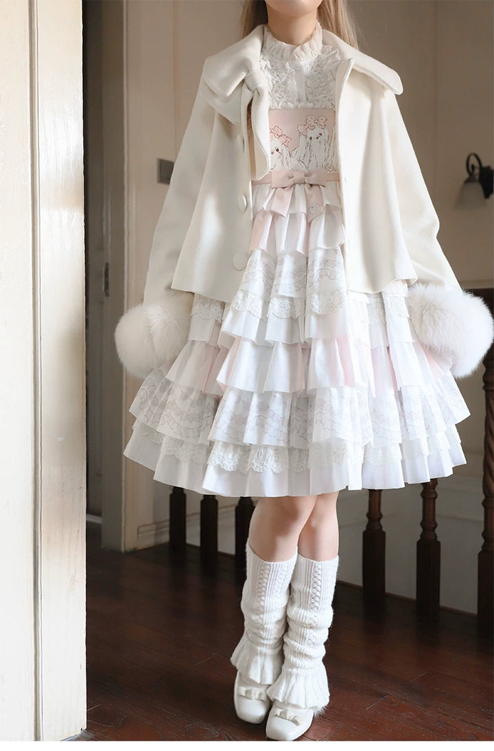 Beleganty~Annie~Retro Lolita Short Coat Woolen Bell Sleeve Outwear   