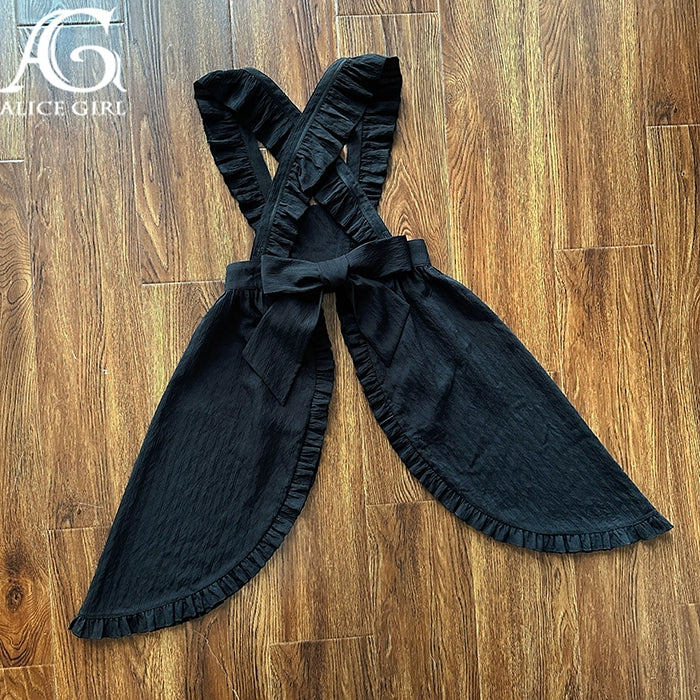 (BFM)Alice Girl~Black Lolita OP Dress Embroidered Winter Dress   