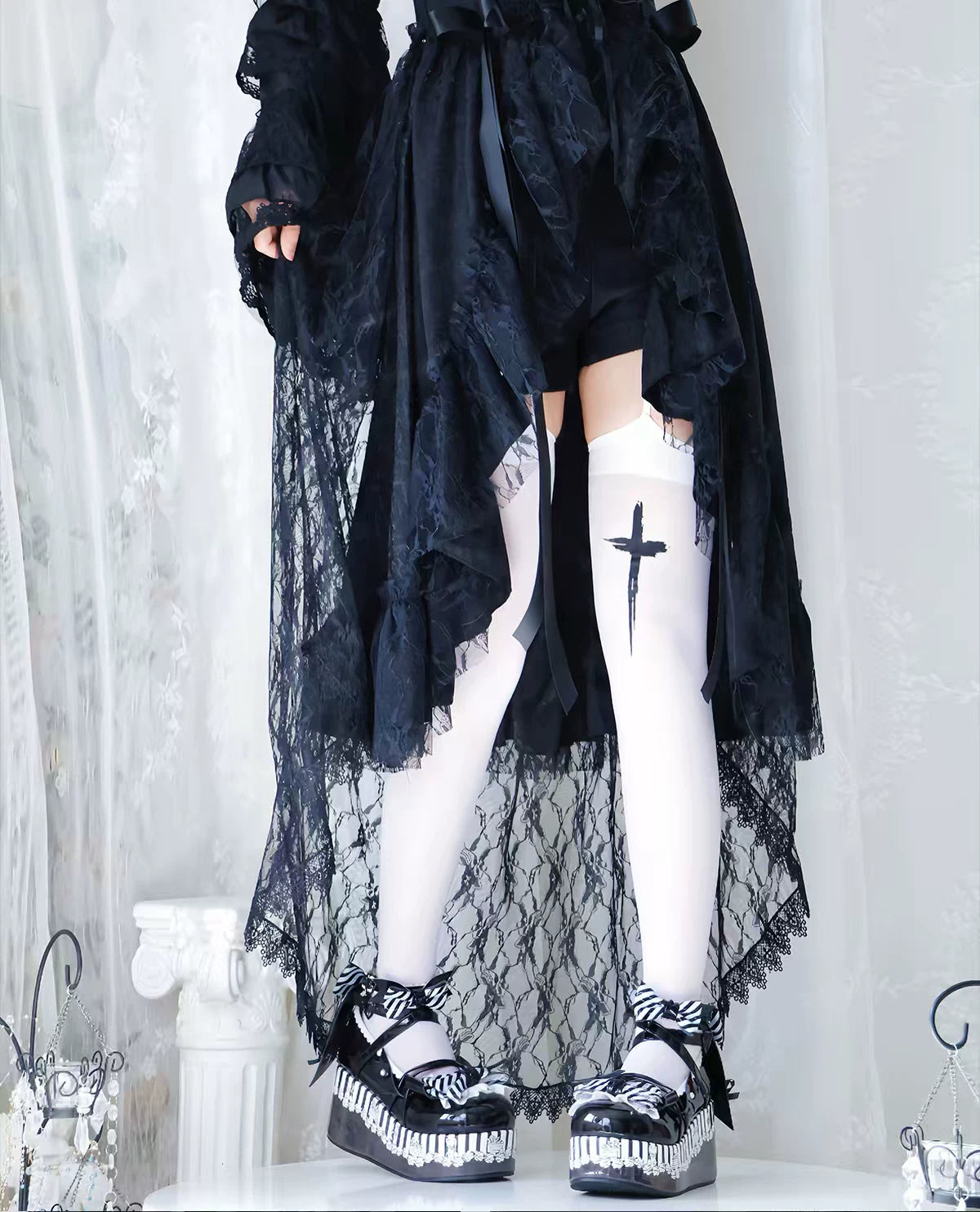 Windchime Fantasia - Sweet Lolita Platform Shoes, Detachable Back Bow 45759:860971