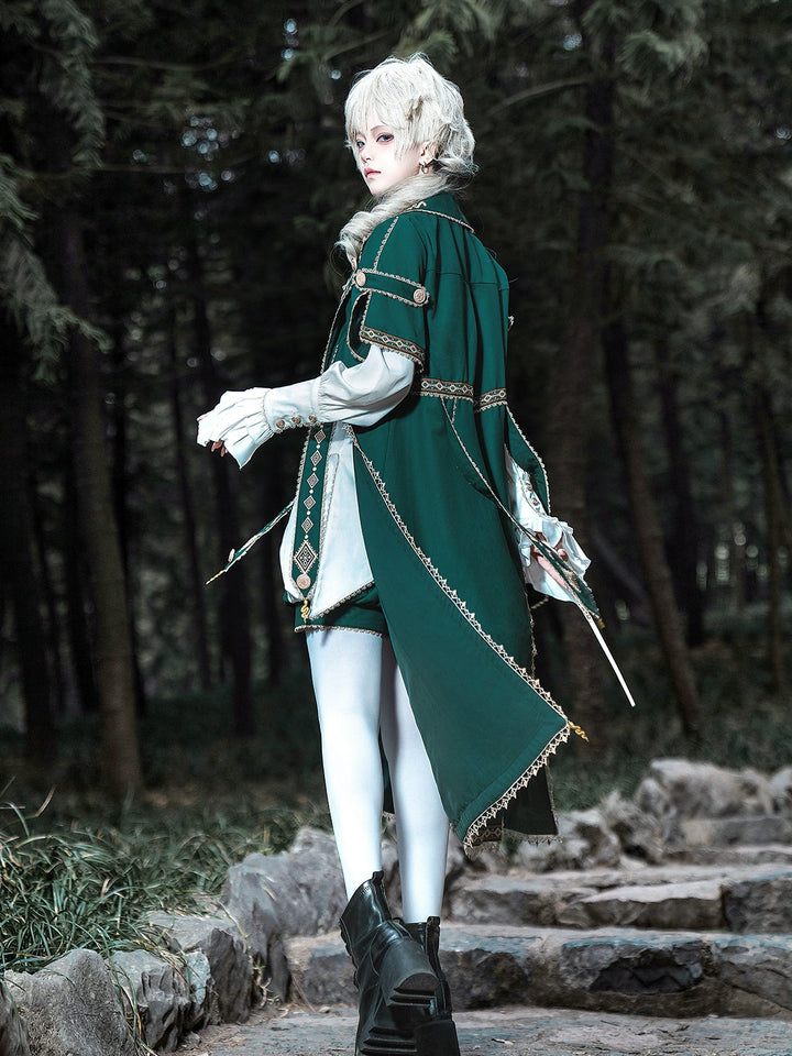 Letters from Unknown Star~Divine Envoy~Ouji Lolita Shorts Suit Military Lolita Coat and Shirt 41838:715626