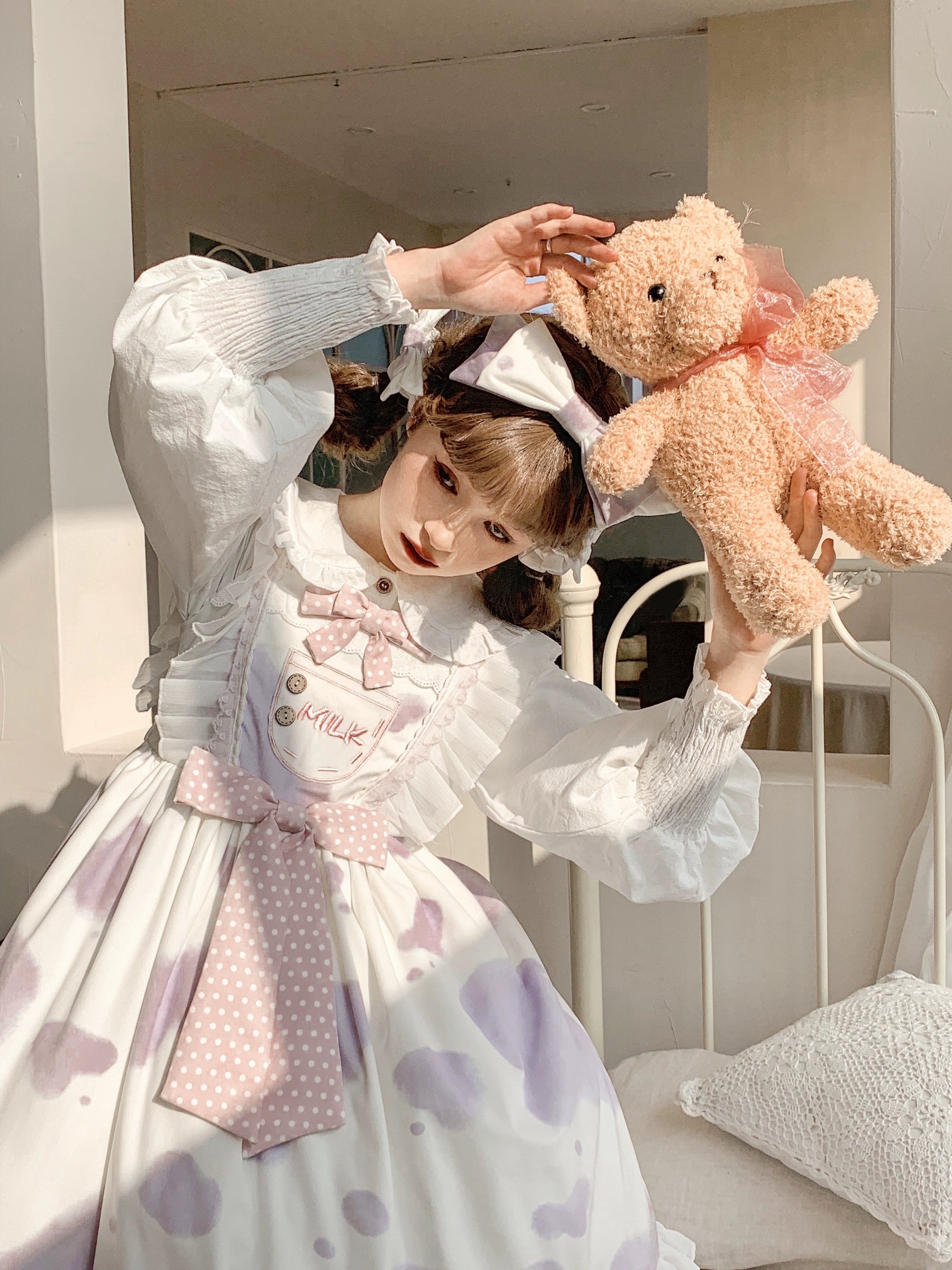 Polaris Lolita - Milky Dango - Cow Spot Kawaii Lolita JSK, Side Pockets 44304:803775