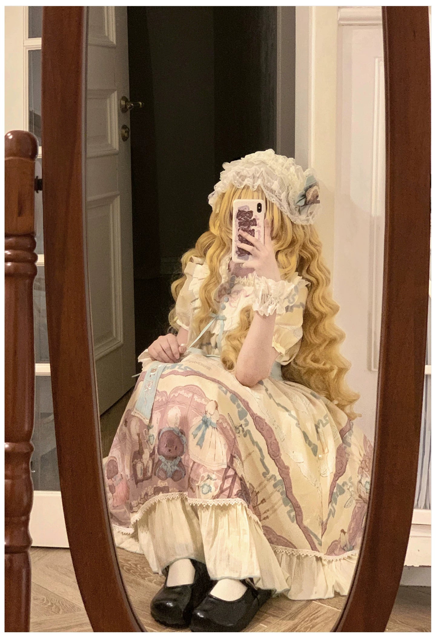 Brown Dollhouse SP - Kawaii Lolita Dollhouse Printed OP Dress with Embroidery 45551:855766