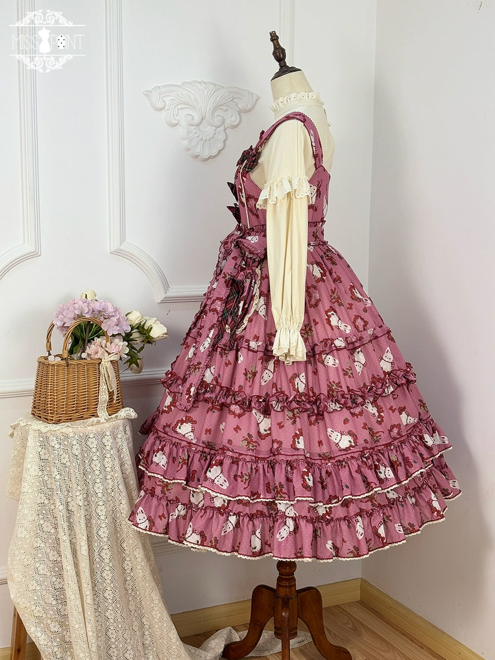 Miss Point - Forest Berry Bunny - Sweet Lolita JSK Elegant Bunny Print Dress 41972:720962