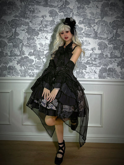 Alice Girl~Doll Mystery~Gothic Lolita Skirt Suit Top Skirt Split Dress   