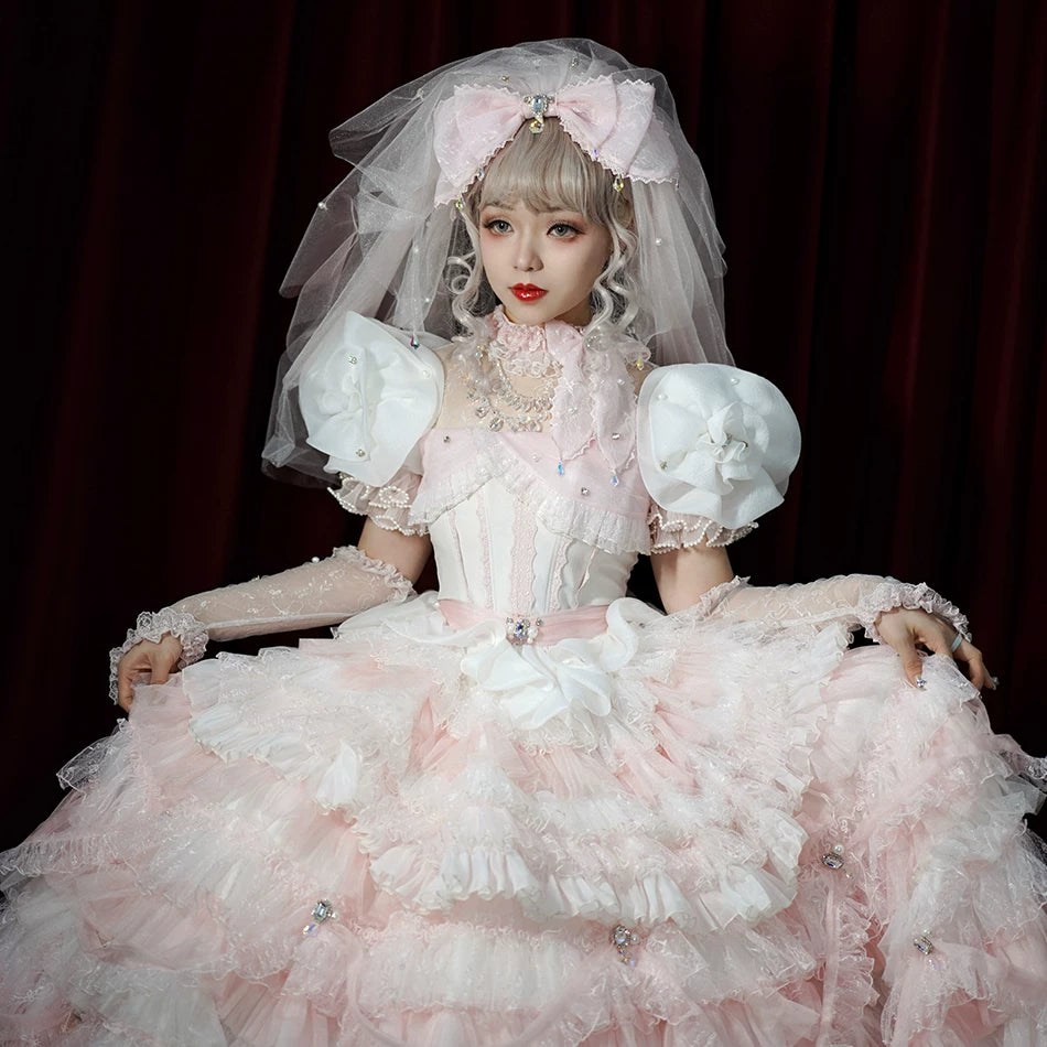 Sweet Lolita Accessories, Bow & Crystal Decor for Tea Party