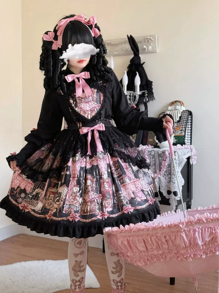 Uncle Wall Original~Missing Lamb Case~Gothic Lolita Dress Set with Sheep Prints 42971:760836