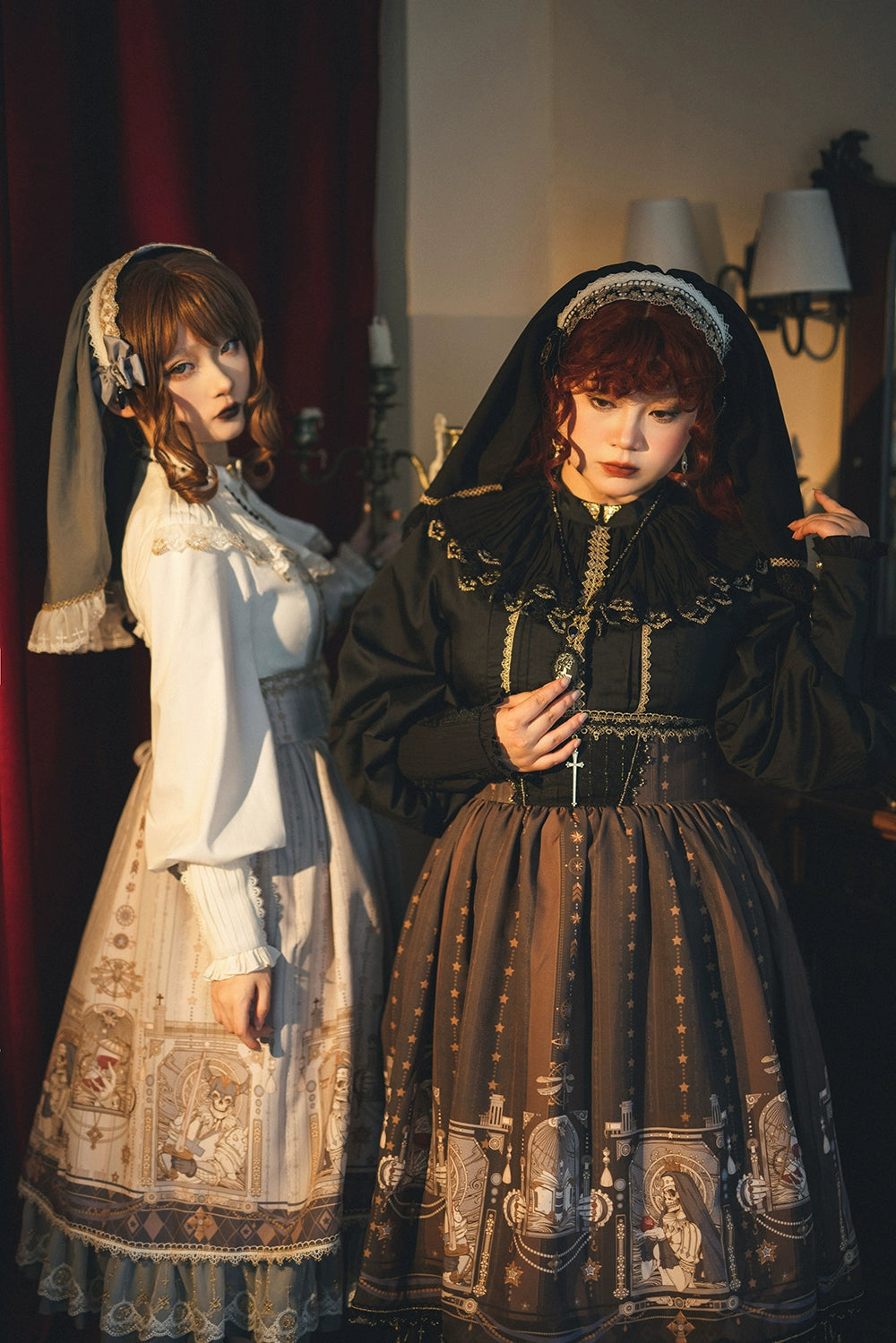 Miss Point - Demon Hunting Notes - Fishbone Gothic Lolita Skirt 33614:433856