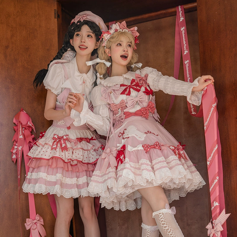 Mademoiselle Pearl~Bow Bunny~IP Collab Sweet Lolita OP Dress Bow JSK OP 38022:578606