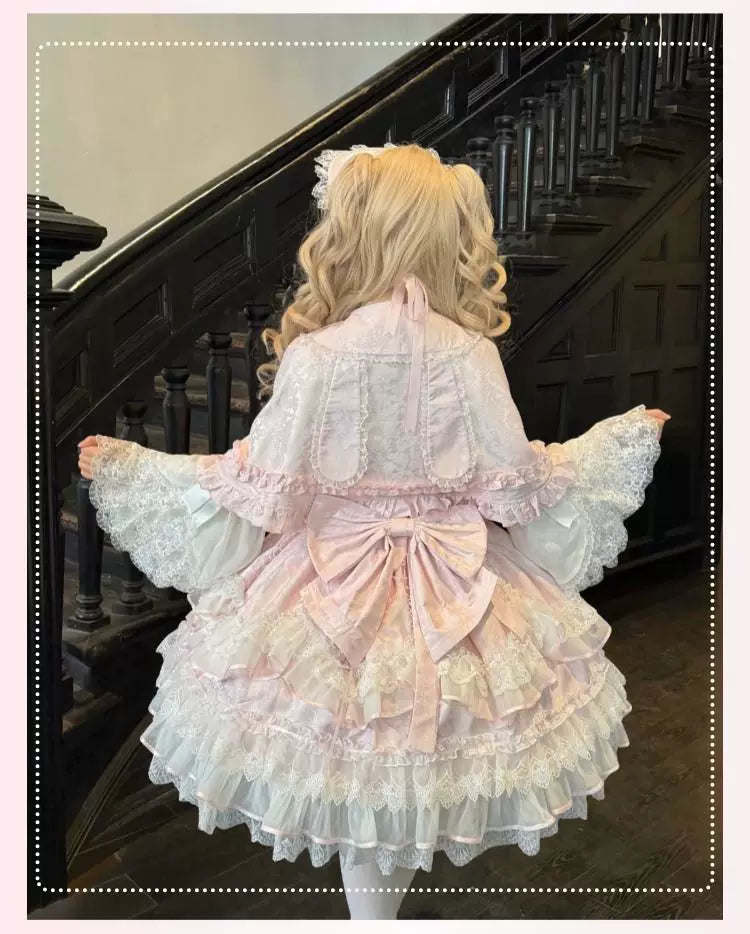 Star Porcelain Doll - Sweet Lolita JSK Dress Set, Tiered Ruffle Hem 46093:874765