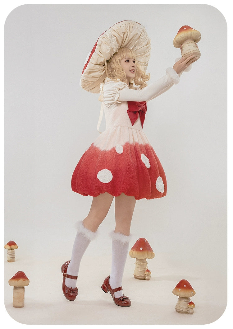 With PUJI~Mushroom Power~Winter Lolita Dress Mushroom Style JSK Dress   