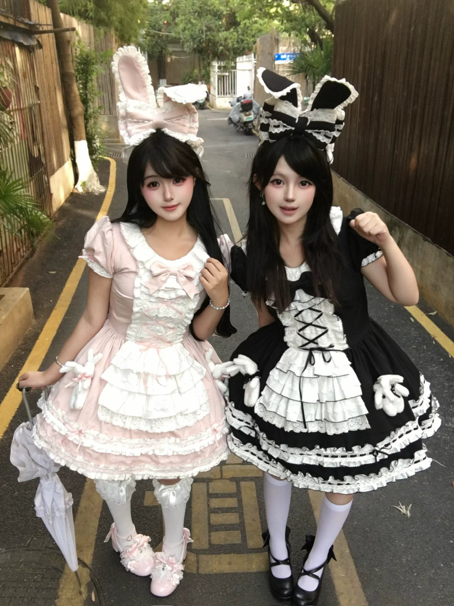 Coco Bunny - Cotton Old School Lolita OP Dress, Bunny Decoration 45380:845414