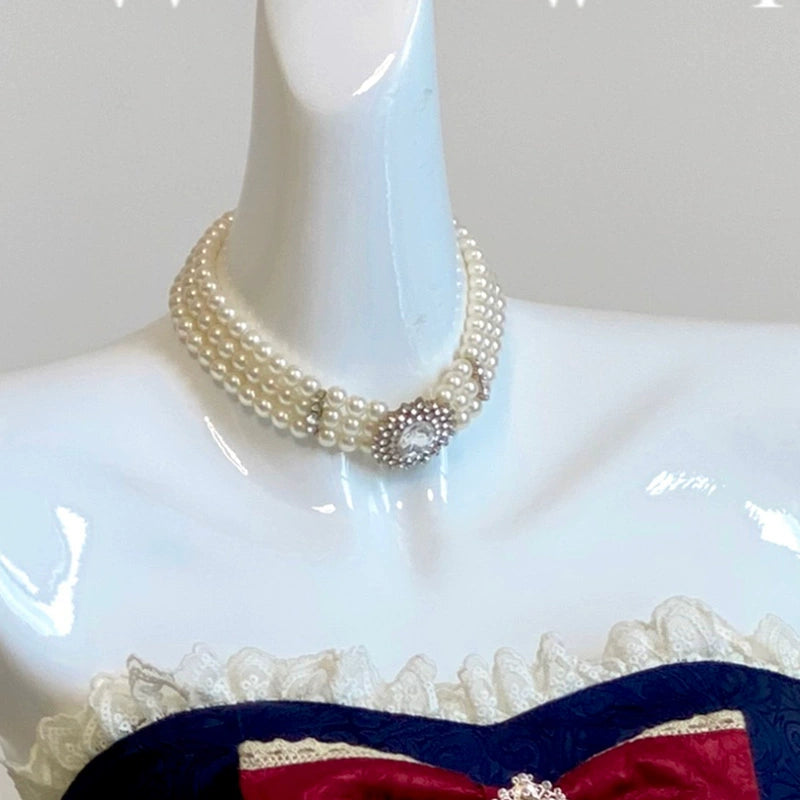 (BFM)Diamond Honey~Princess Crown~Slim Fit Lolita Dress Romantic Gown Pearl Necklace S 
