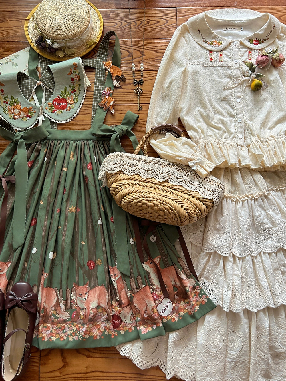 Miss Point - Customized Lolita Skirt Embroidery Lace Cotton Lolita Skirt