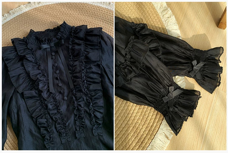 Miss Laura - Versatile Classic Lolita Blouse, Lattern Sleeves 44703:819361