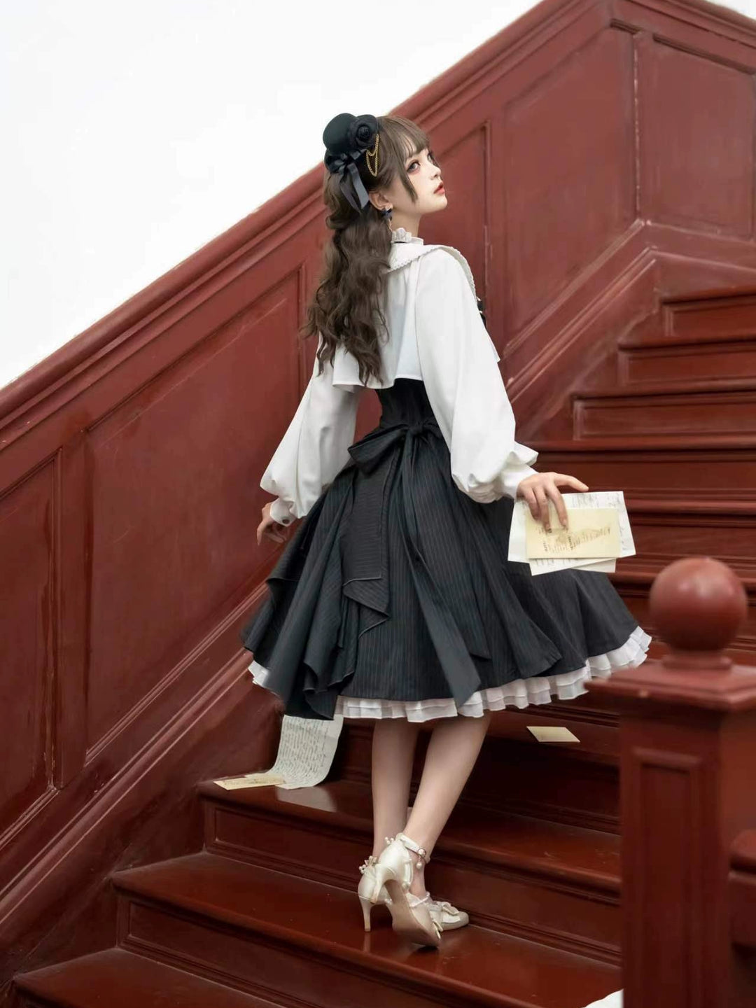 One Button~3.0 Star Astrologer~Classic Lolita JSK Stripe Eight-panel Lolita Skirt