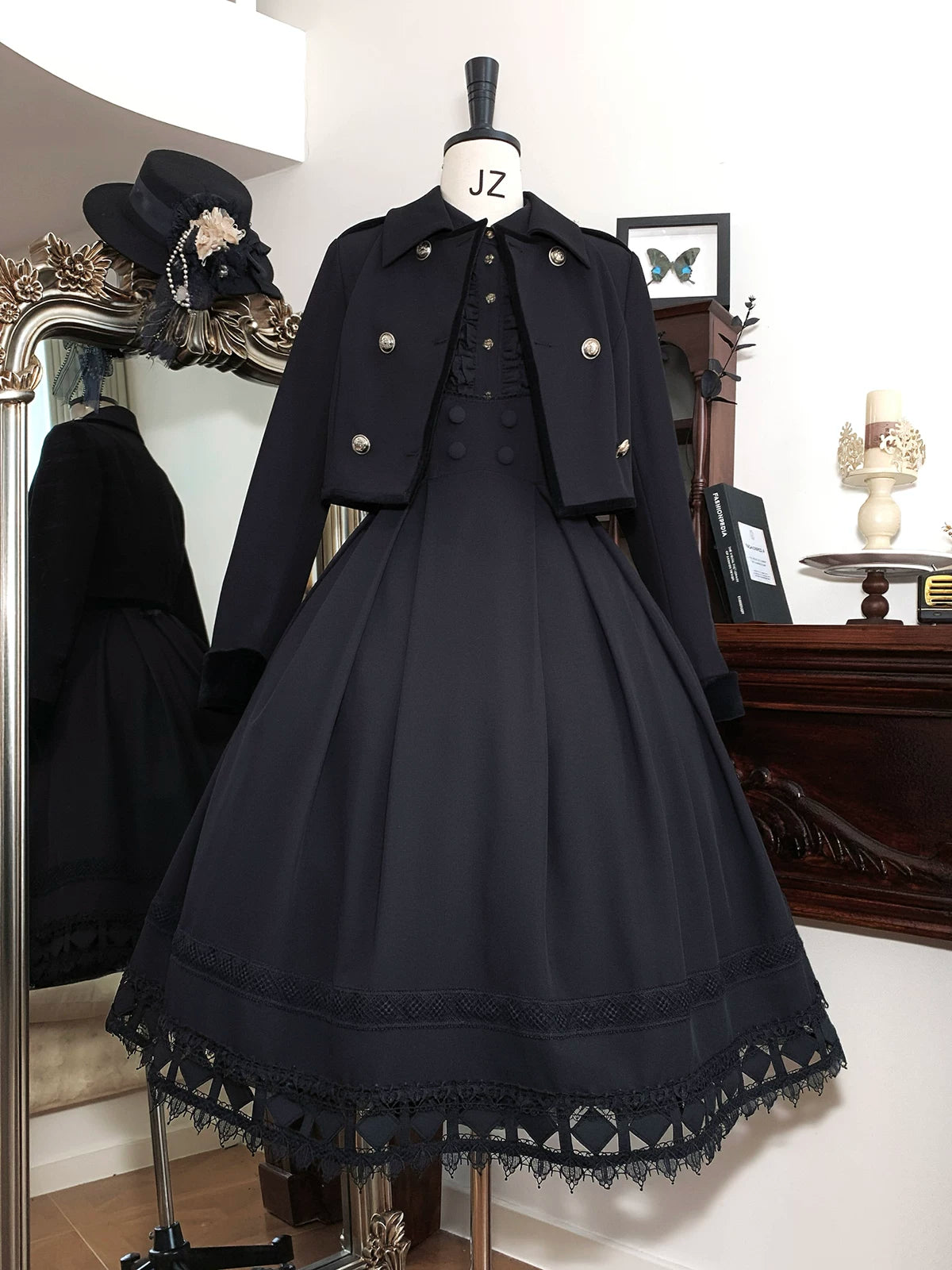 Serenade - Bust-Supporting Elegant Lolita JSK Dress, Three Length Styles 44419:807396