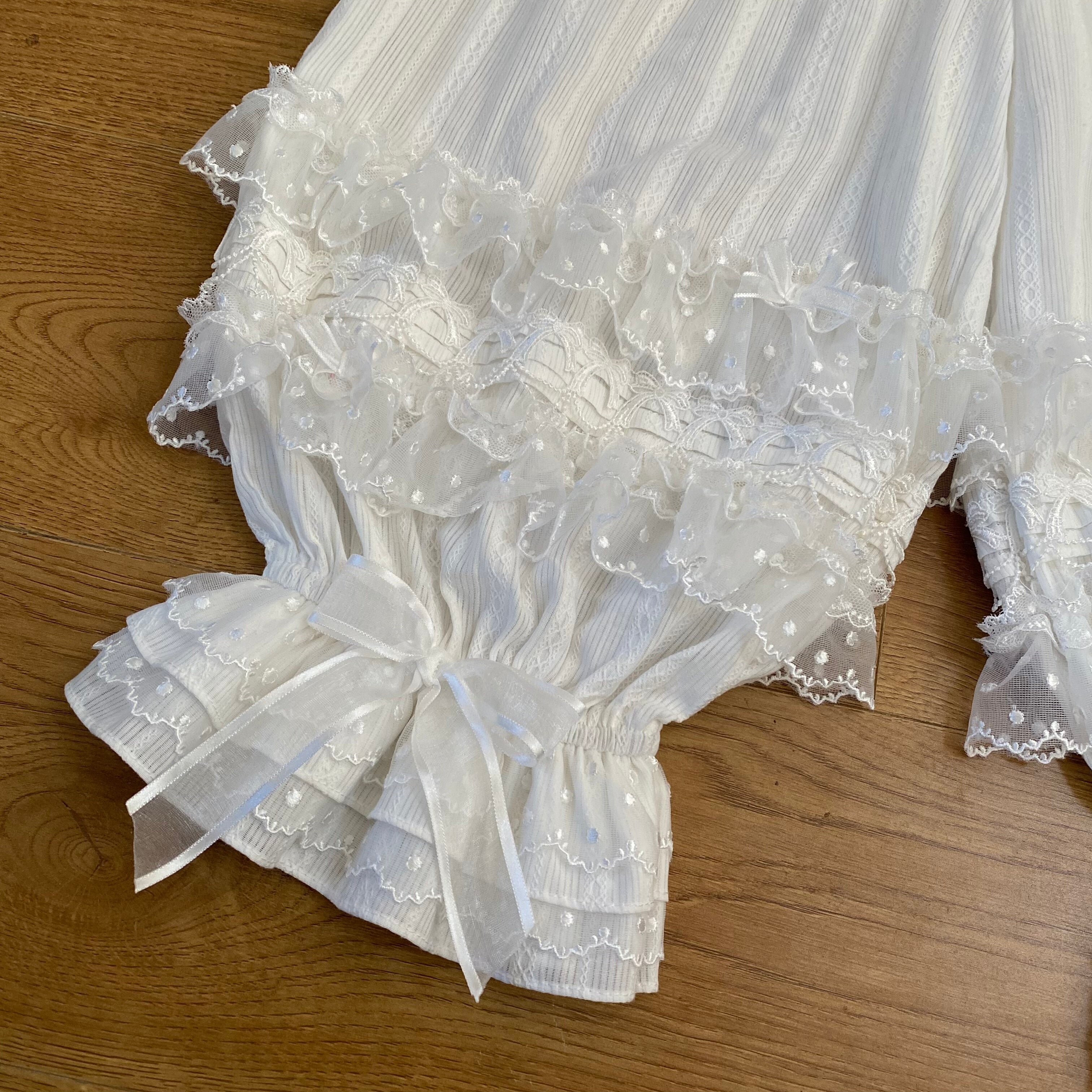 Cotton Lolita Bloomers with Polka Dot Tulle 45479:851494