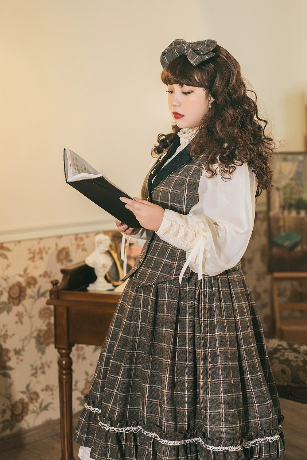 (BFM)Miss Point~Rose~Elegant Lolita Pliad Print Vest Customized 32510:385482