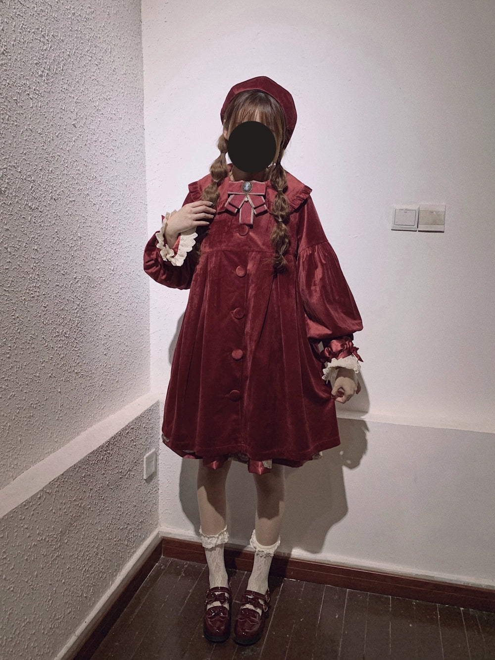 Dark Star Island~Winter Lolita Cape Velvet Antique Lolita Coat 32870:394836