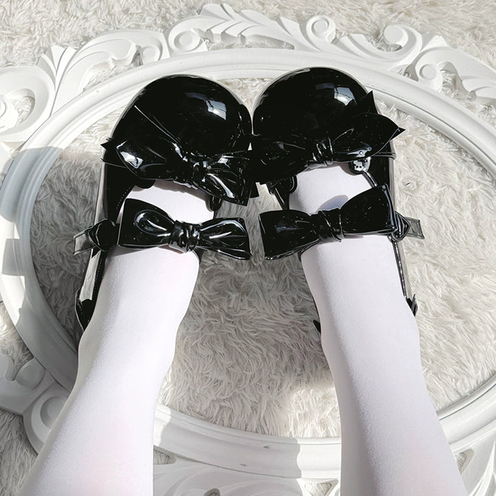 Beauty Bunny~Kawaii Lolita Shoes Low Heels Round Toe PU Shoes 34 Black 