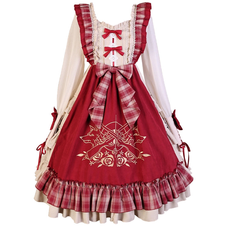 Your princess~Sweet Lolita Red OP Dress Set for Christmas   
