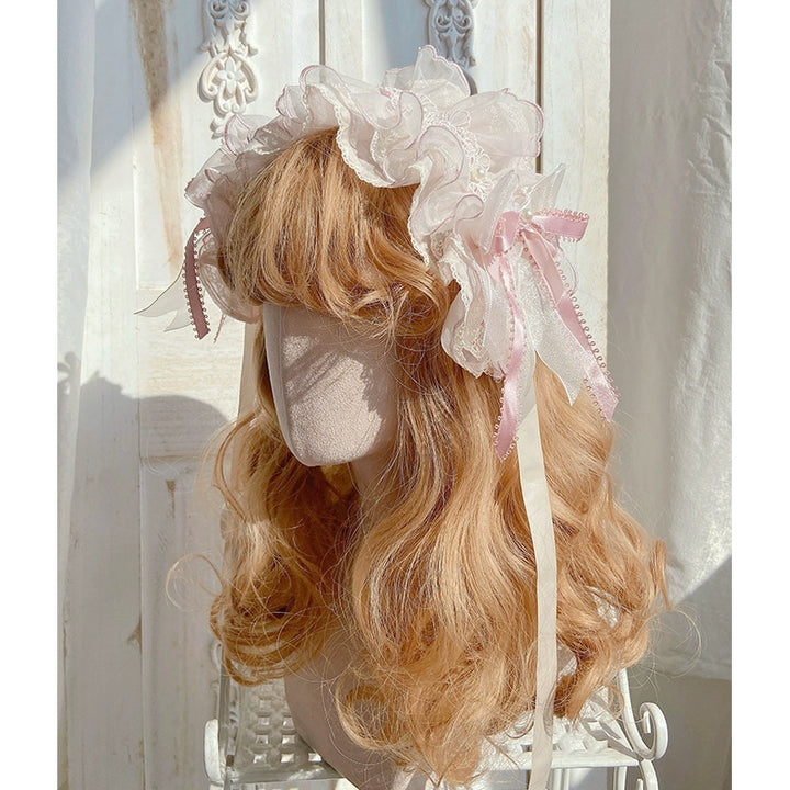 MieYe - Cherry Blossom - Pink Sweet Lolita Tiered Dress (Headband / L M S XL) 43397:775336