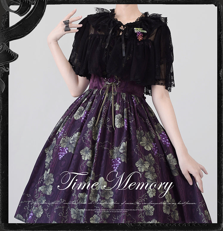 (BFM)Time Memory~Sweetheart Curtain~Sweet Lolita Shawl Short Sleeve Lace Cardigan S black 