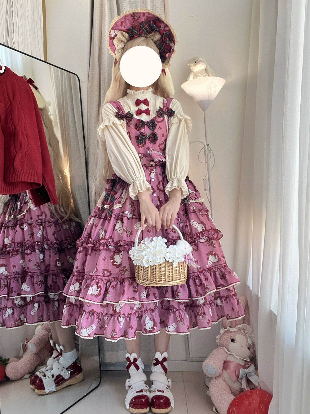 Miss Point - Forest Berry Bunny - Sweet Lolita JSK Elegant Bunny Print Dress 41972:720978