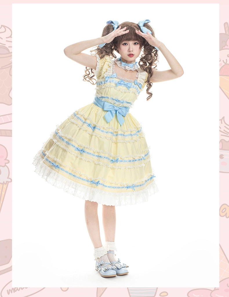 NanShengGe~Love Ice Cream~Plus Size Lolita OP Dress Multicolor 37978:578400