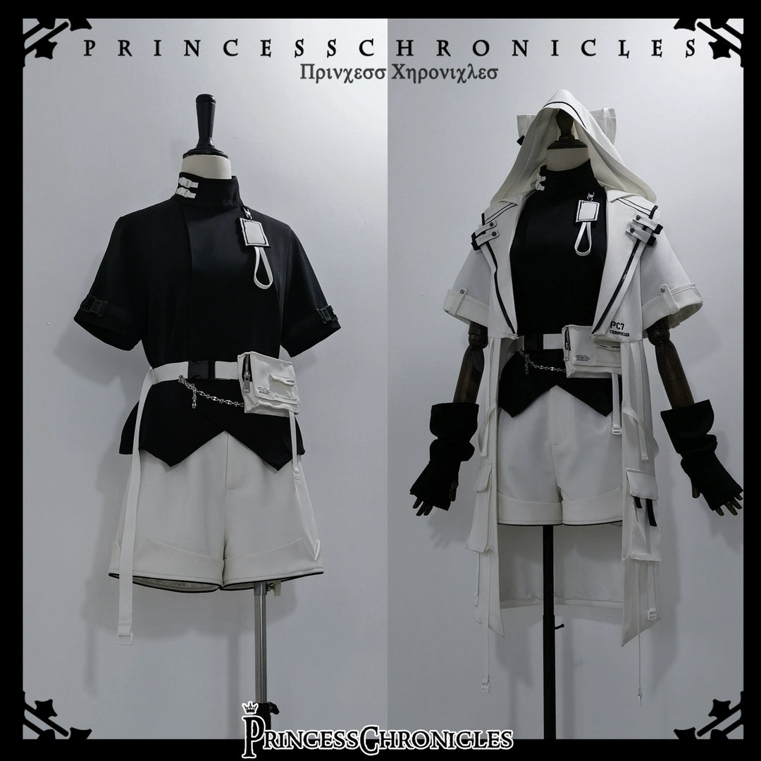 Princess Chronicles~White Cat~Cool Ouji Lolita Pants Suit With Cat Ear Coat   