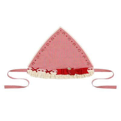 (Buyforme)Summer Fairy~Red Riding Hood Series Accessories Flower Hairband Bnt Brooch Socks Pre-order Free size triangular scarf- red