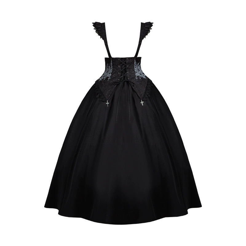 With PUJI~Thorny Night~Gothic Lolita Bust-supporting Skirt With Removable&Adjustable Strap (L M S) 43203:770711
