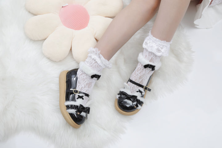 Fairy Godmother~Winter Girly Lolita Shoes Lolita Ankle Strap Shoes   