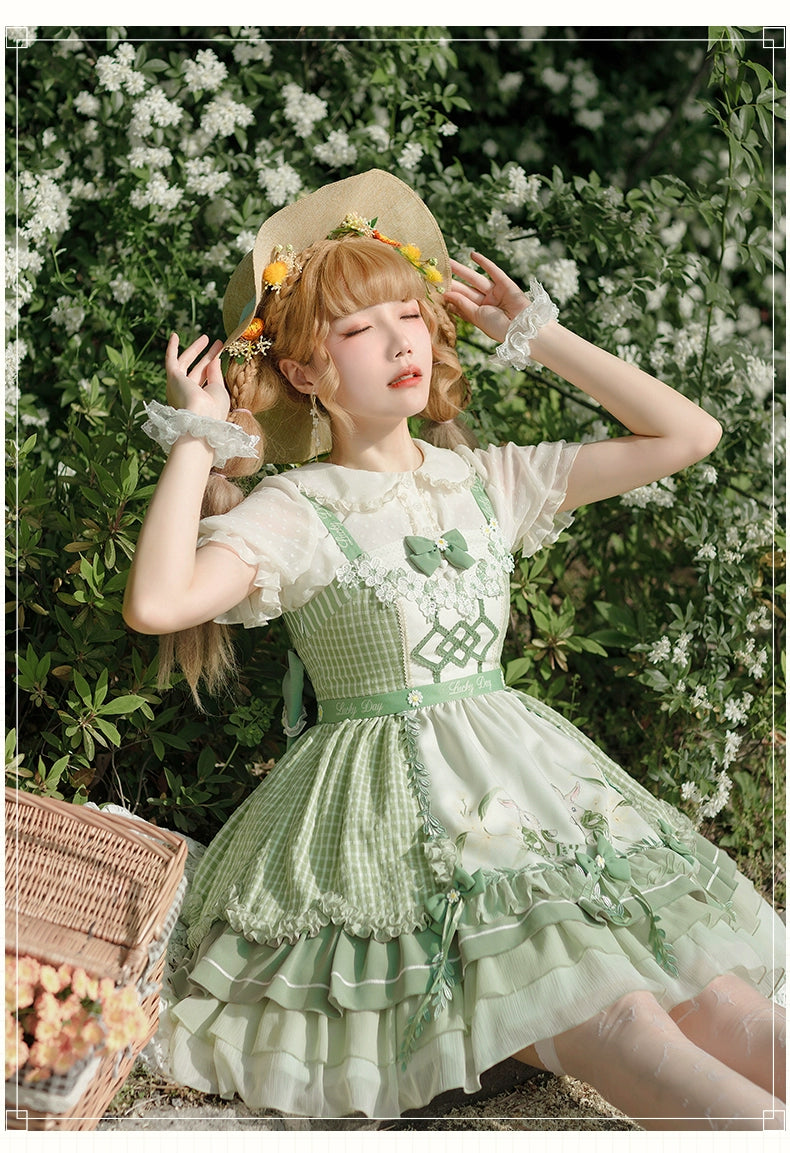 YingLuoFu~Lucky Day~Country Lolita JSK Dress Cute Lolita Dress   