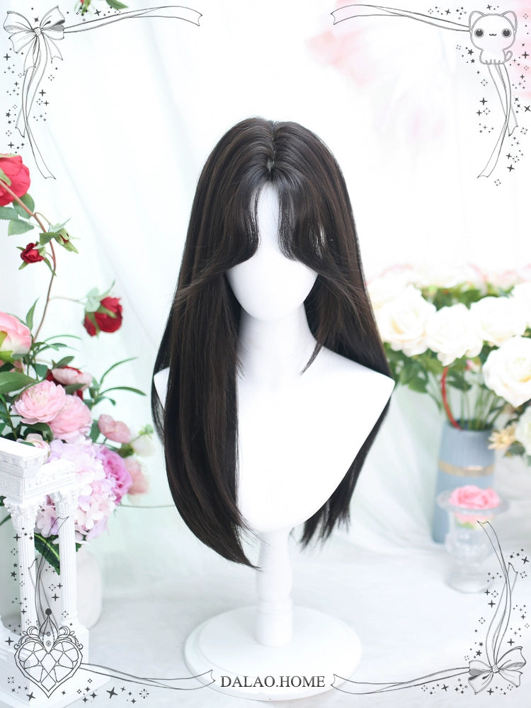 Dalao Home~2624X~Balck Lolita Wigs Long Straight Hair   