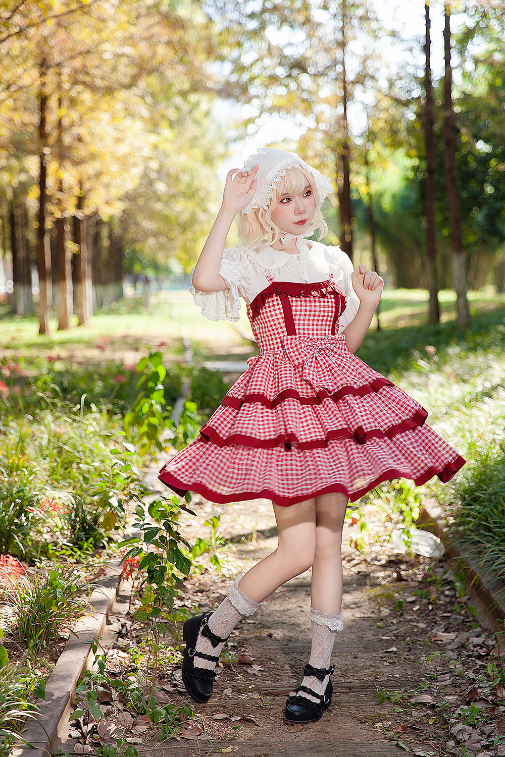Infanta~Cloth Cat~Kawaii Lolita JSK Multi-Color Tiered Ruffles Dress 42774:753061