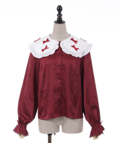 Axes Femme~Kawaii Lolita Rabbit Print Knitting Sweater M burgundy shirt 