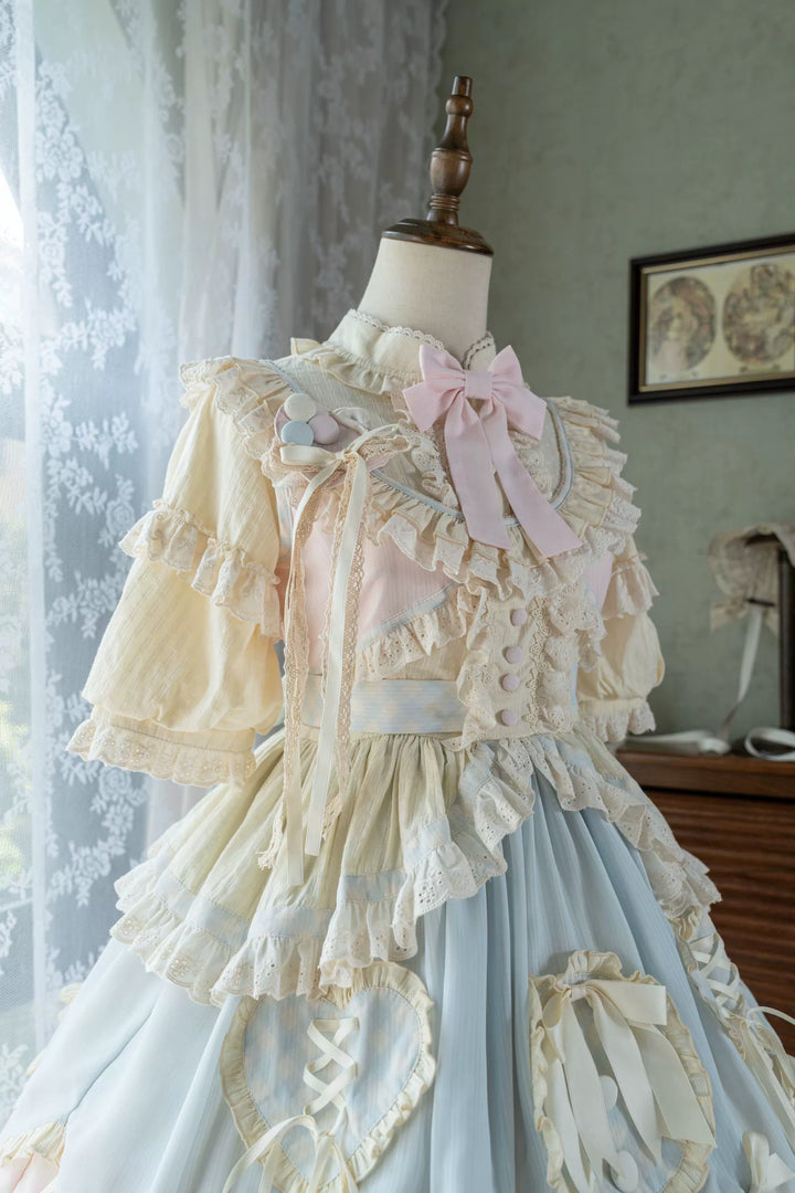 Uncle Wall Original~Dreamy Macaron~Sweet Lolita JSK Dress Solid Color Shirt   