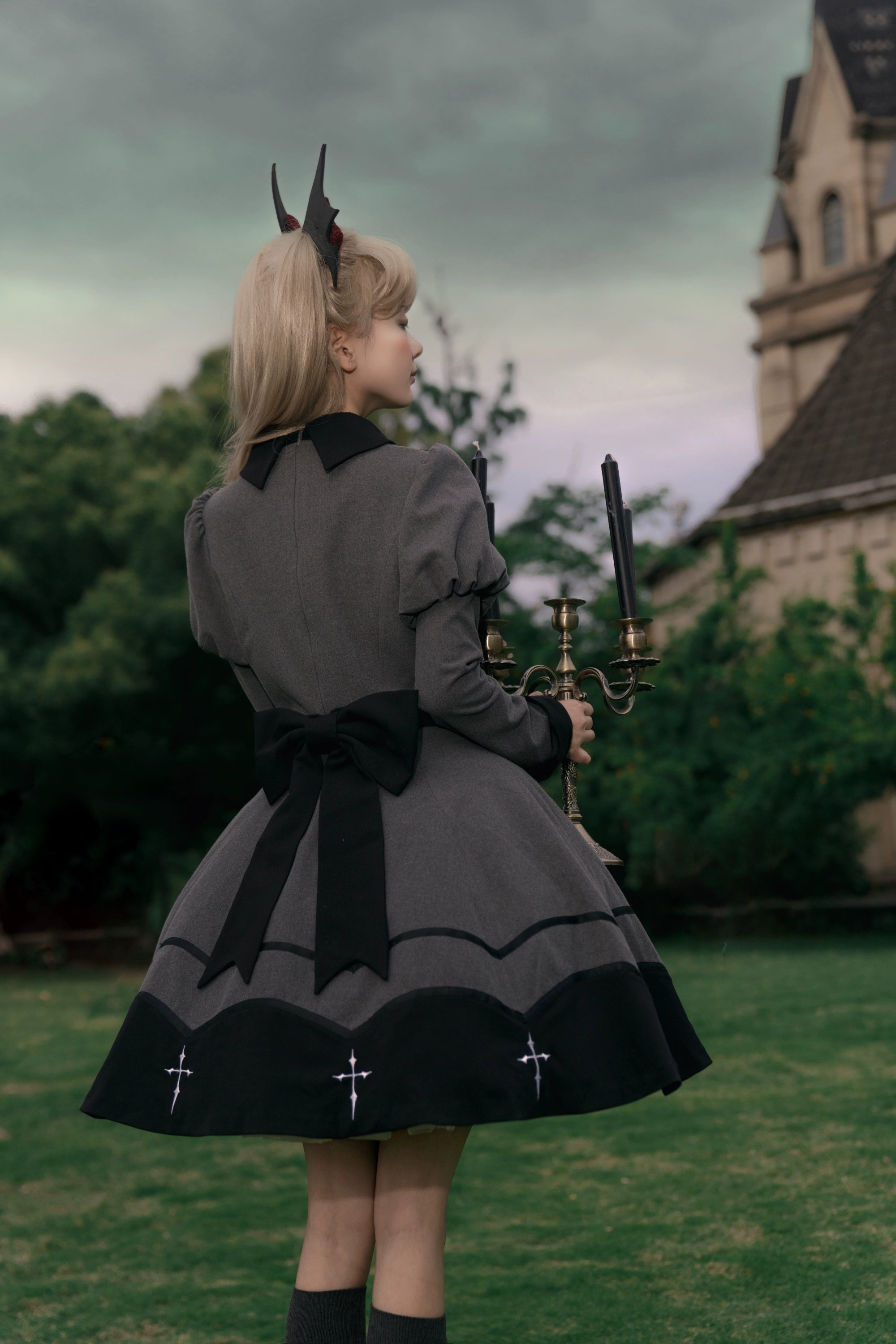 Polaris Lolita - Vampire Princess - Bat-Inspired Halloween Gothic Lolita OP Dress 43386:774866