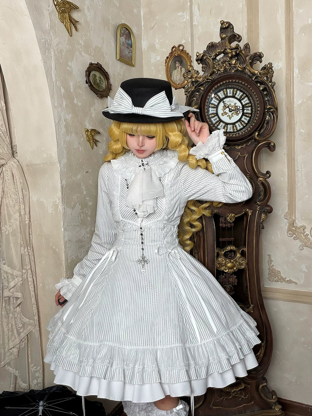 Perint Manor - Gothic Lolita Striped Dress, Tailor-made 44410:808326
