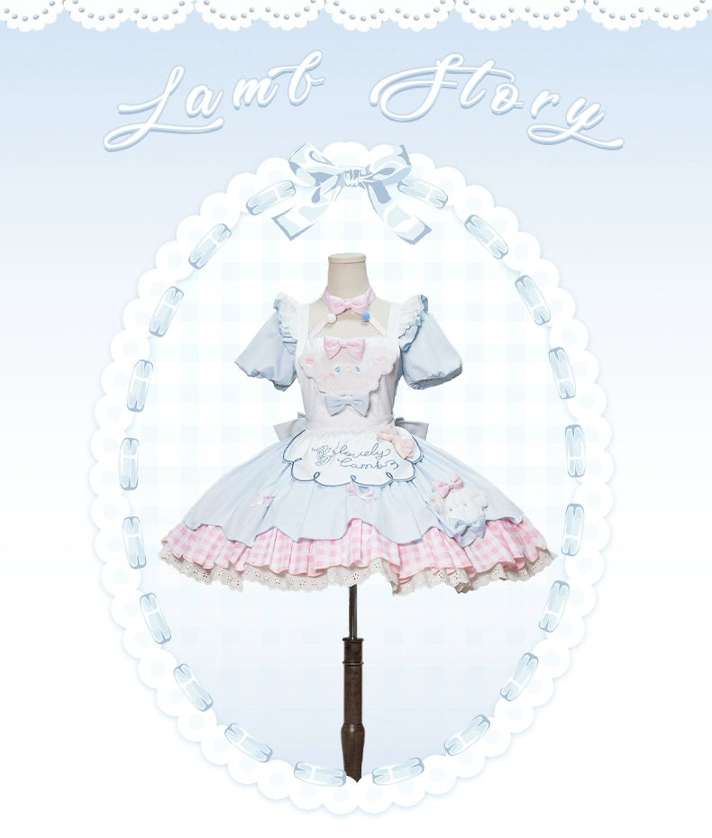 OCELOT~Mie Mie Story~Sweet Lolita OP Dress Puffed Sleeve Lolita Dress   