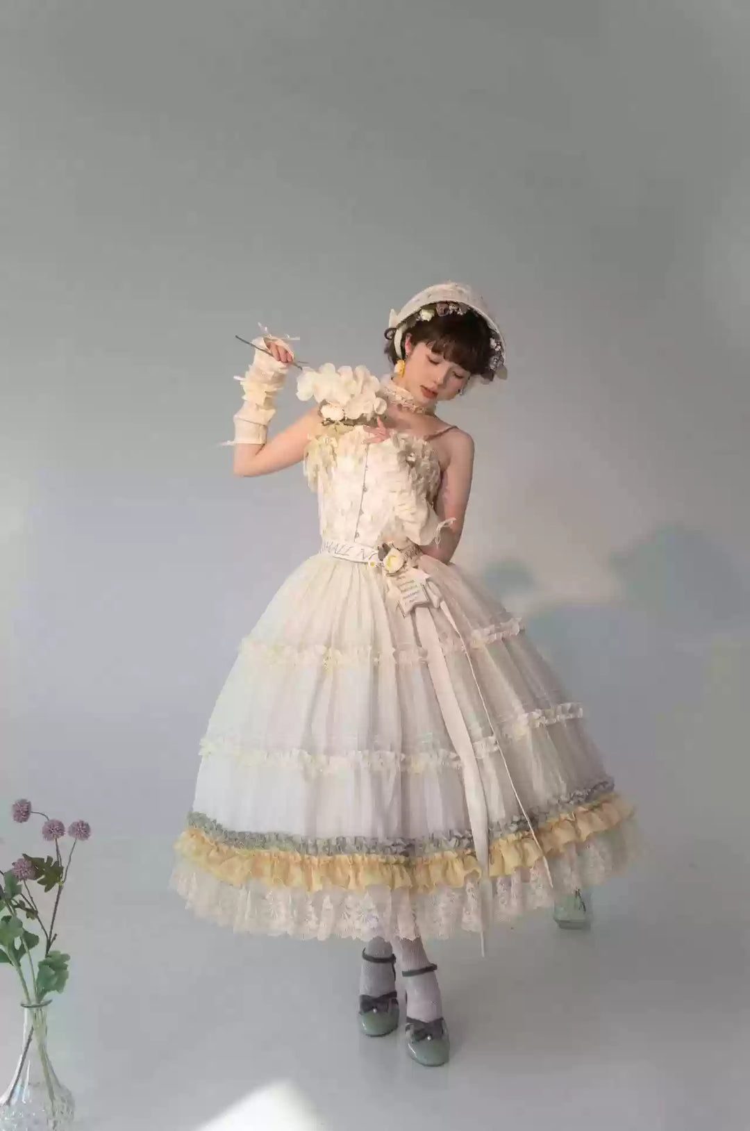 ZJstory~14-line Poem Set~Classic Lolita Separate Dress Set Tiered Ruffles Skirt (L M S XL) 40728:674066