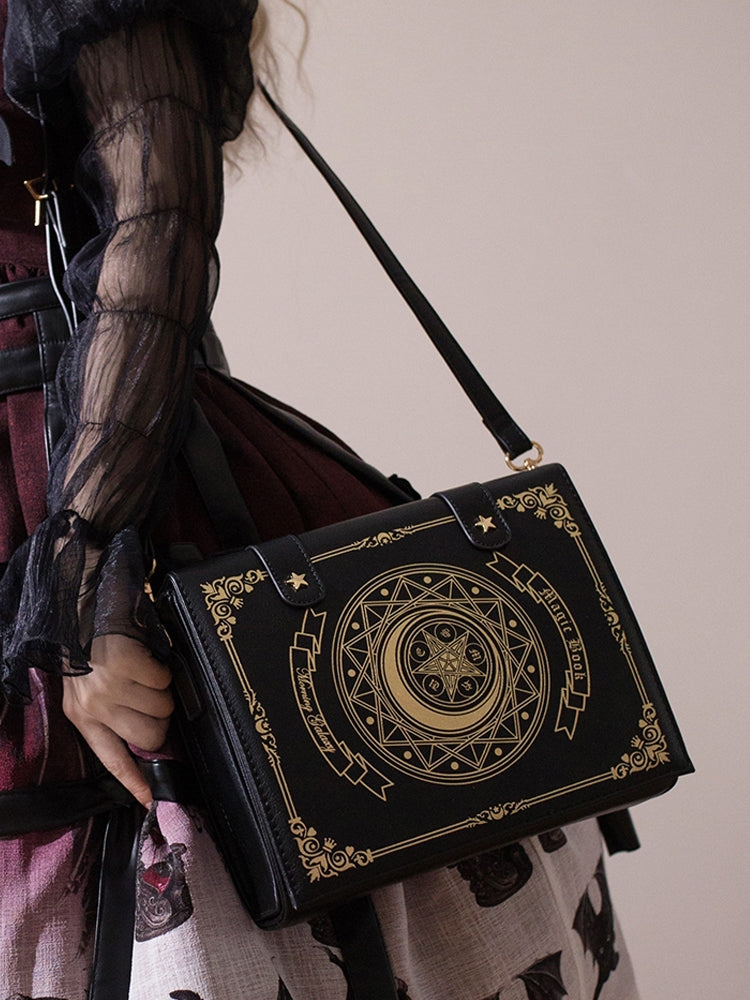 Morning Glory - The Star-Moon Grimoire - Sweet Lolita Crossbody Clamshell bag black(small)