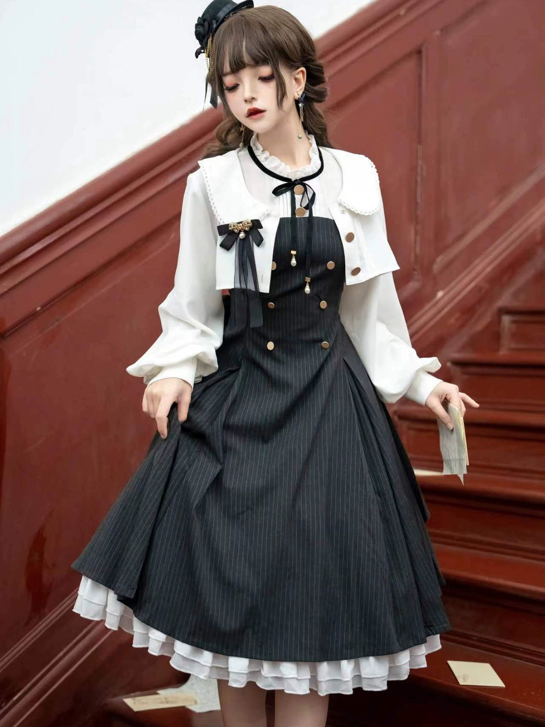 One Button~3.0 Star Astrologer~Classic Lolita JSK Stripe Eight-panel Lolita Skirt