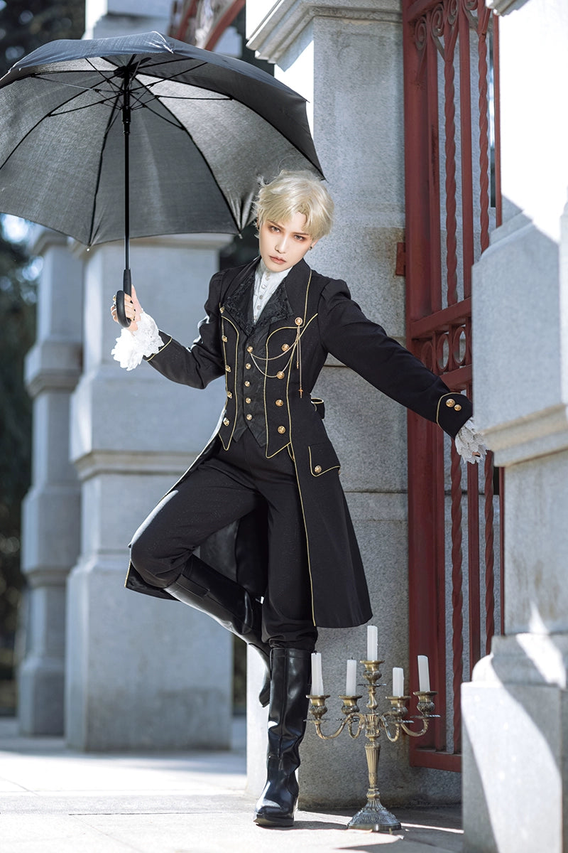 Immortal Thorn~Forever Rose~Ouji Lolita Coat Prince Handsome Wind Coat   