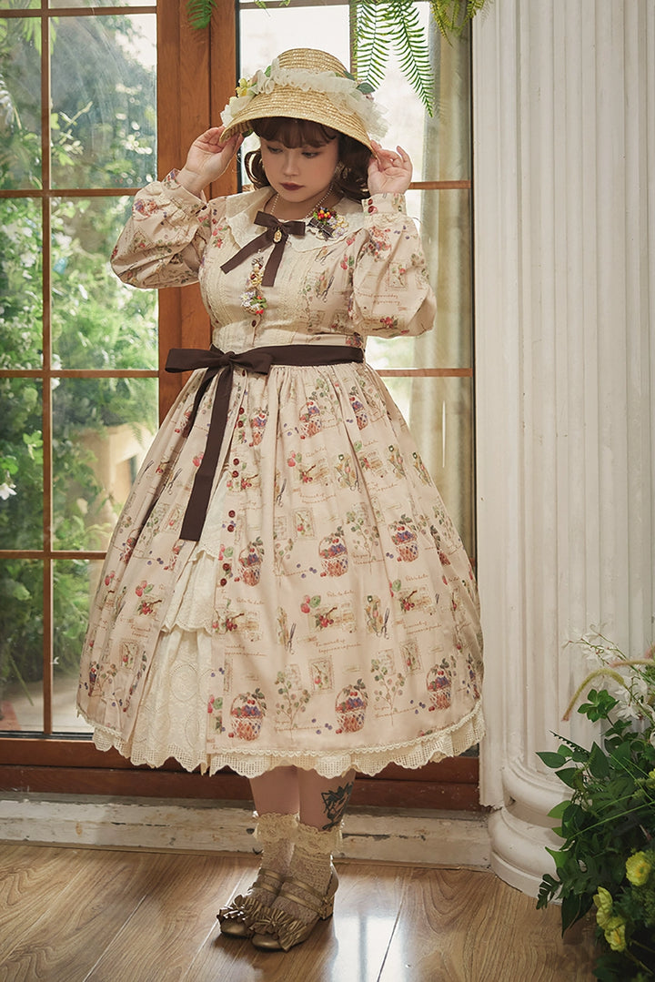 (Buyforme)Miss Point~Forest Lolita Lantern Sleeve OP Casual Dress 29482:341944