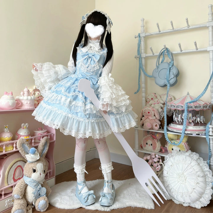 Hanguliang~Love and Heart Palpitations~Wedding Lolita JSK Bridal Lolita Dress